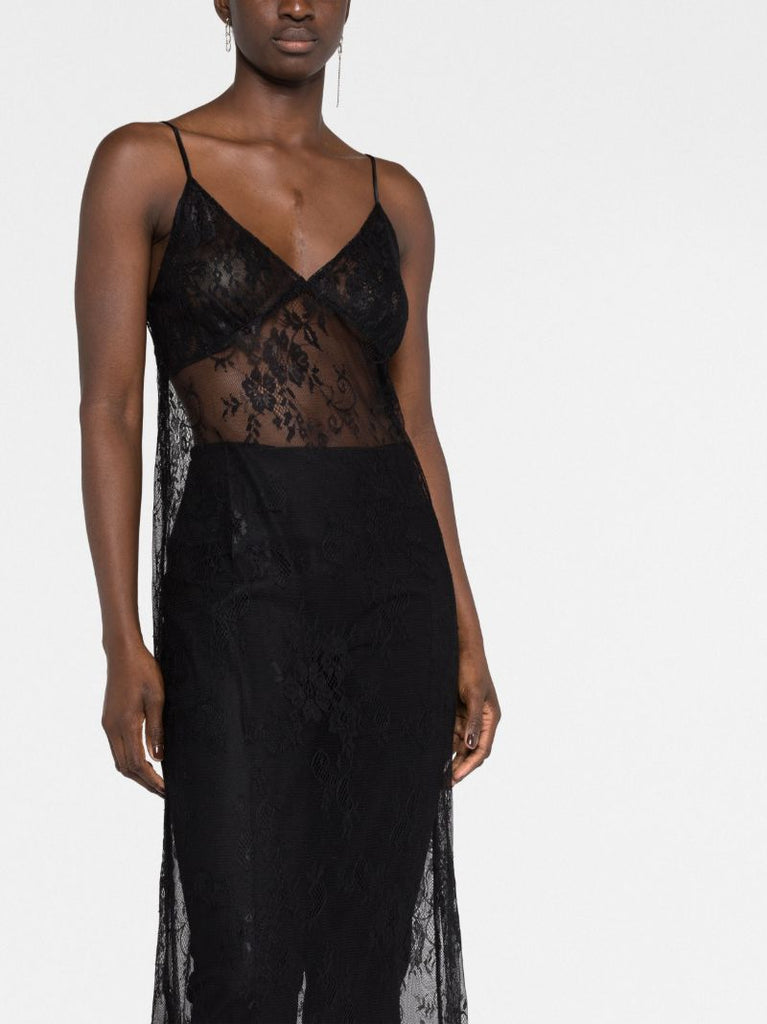 Black 90s It Girl Lace Slip Dress