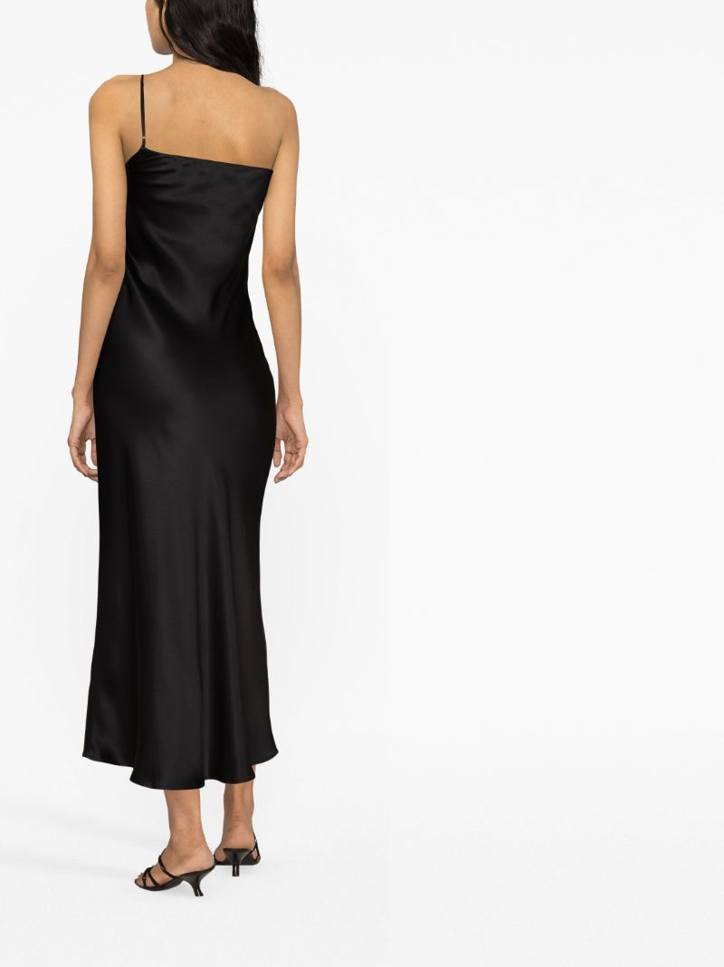 Black Silk Asymmetric Gown