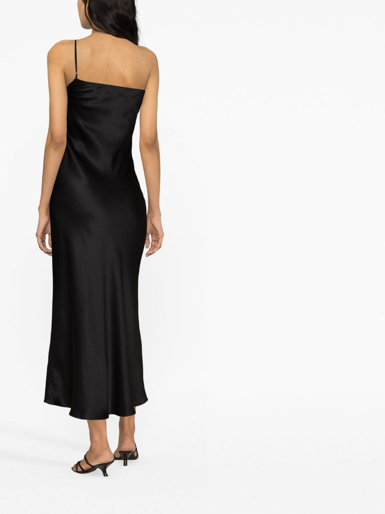 Black Silk Asymmetric Gown