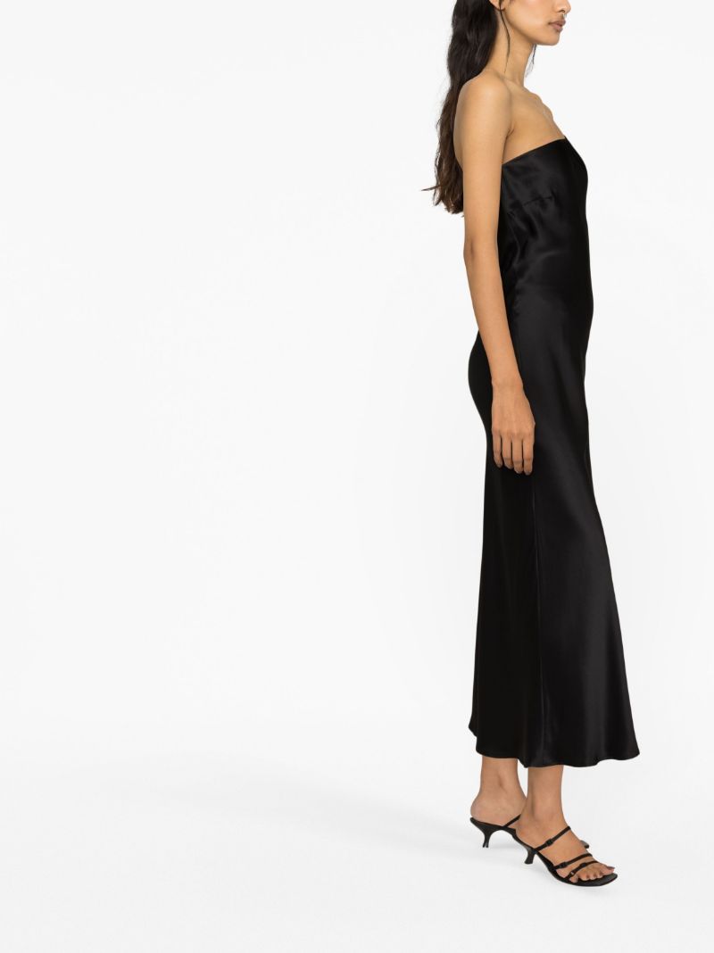 Black Silk Asymmetric Gown