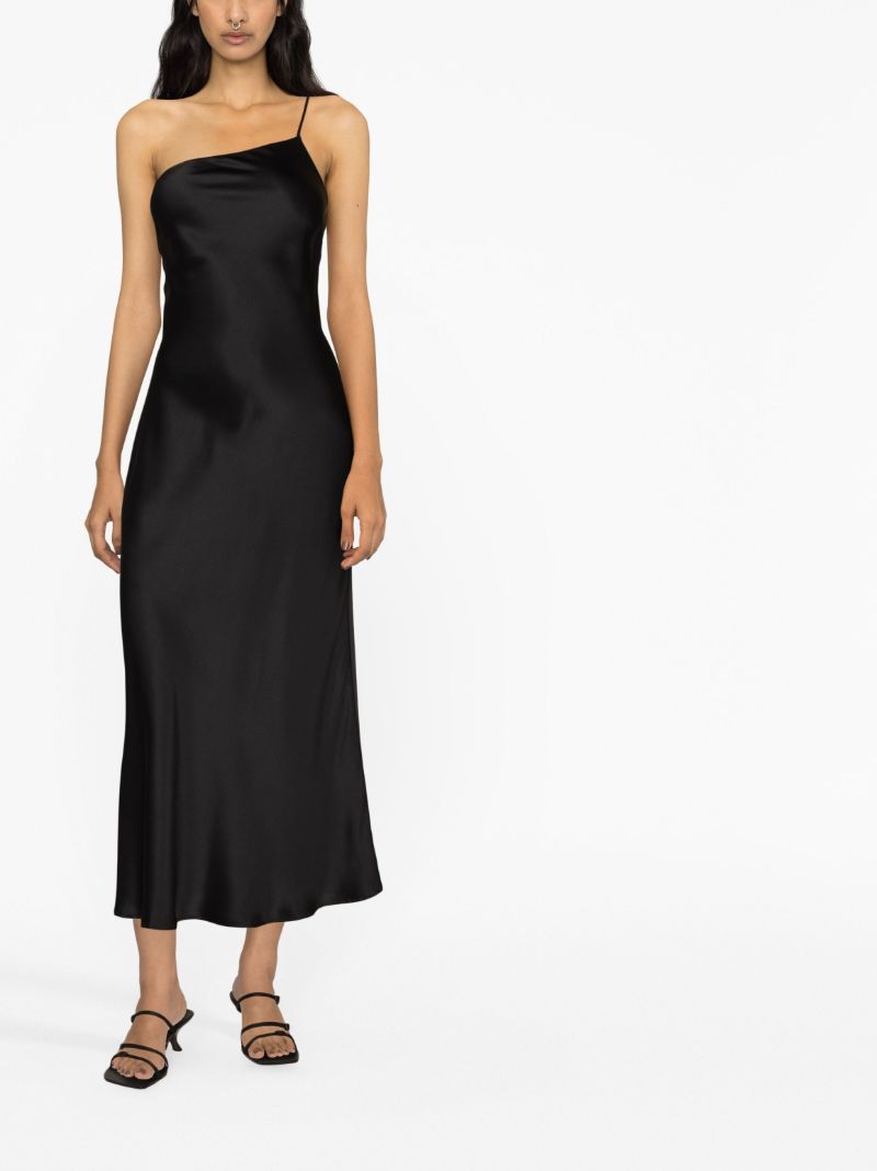 Black Silk Asymmetric Gown