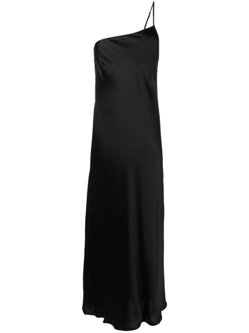 Black Silk Asymmetric Gown