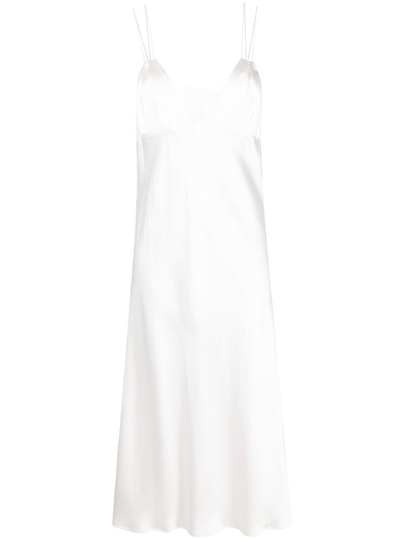 White Maison E Talisa Silk Slip Dress