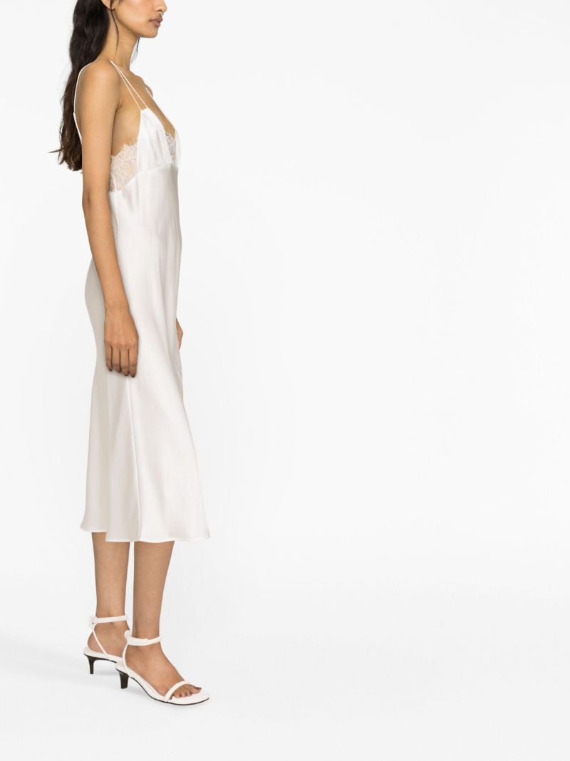 White Maison E Talisa Silk Slip Dress