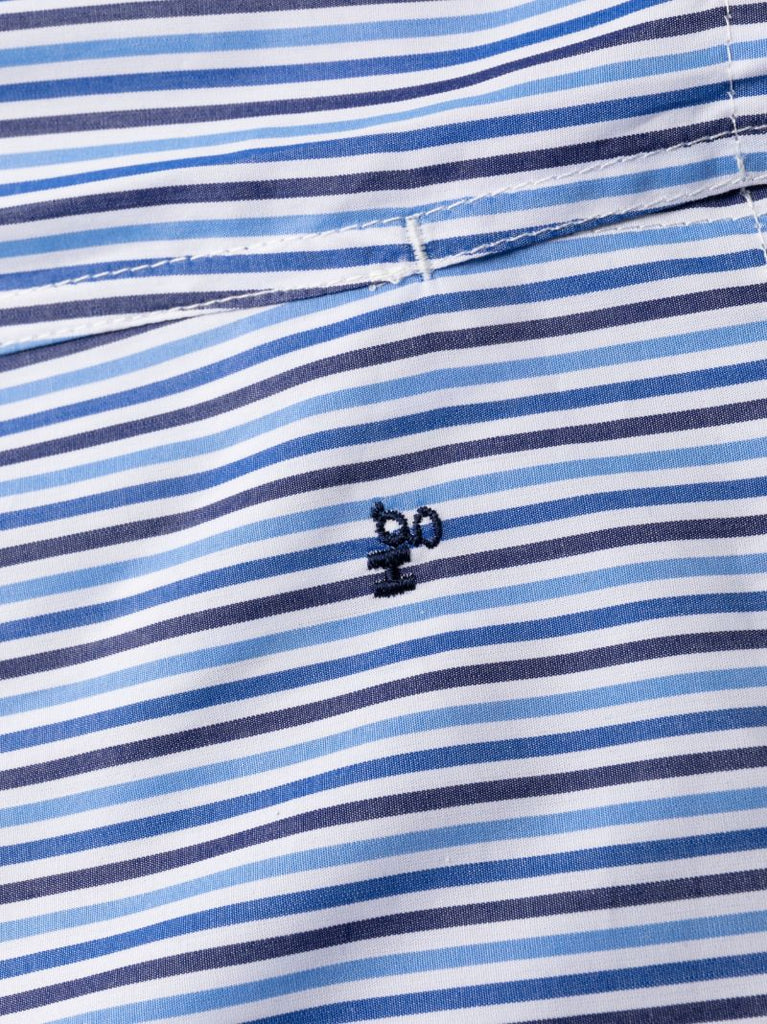 Blue Horizontal Stripe Shorts