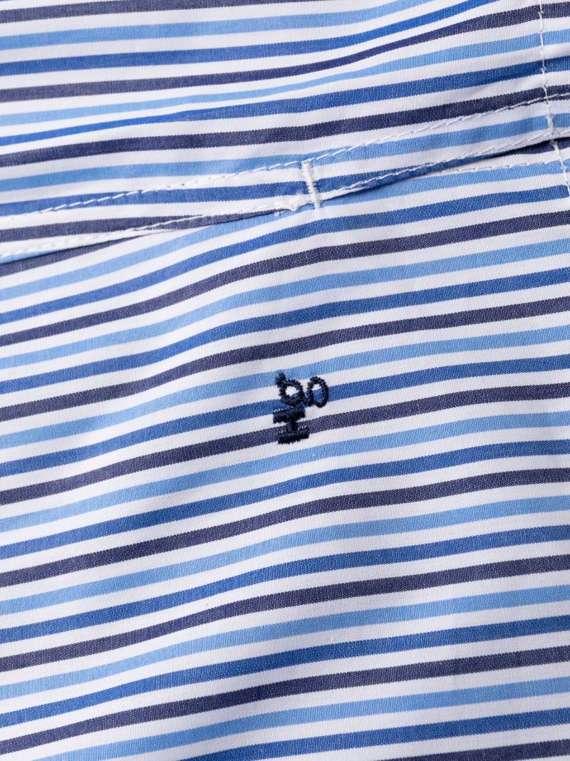 Blue Horizontal Stripe Shorts