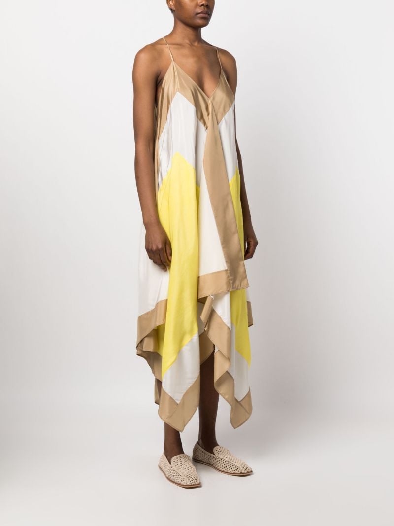 Neutral Asymmetric Silk Dress