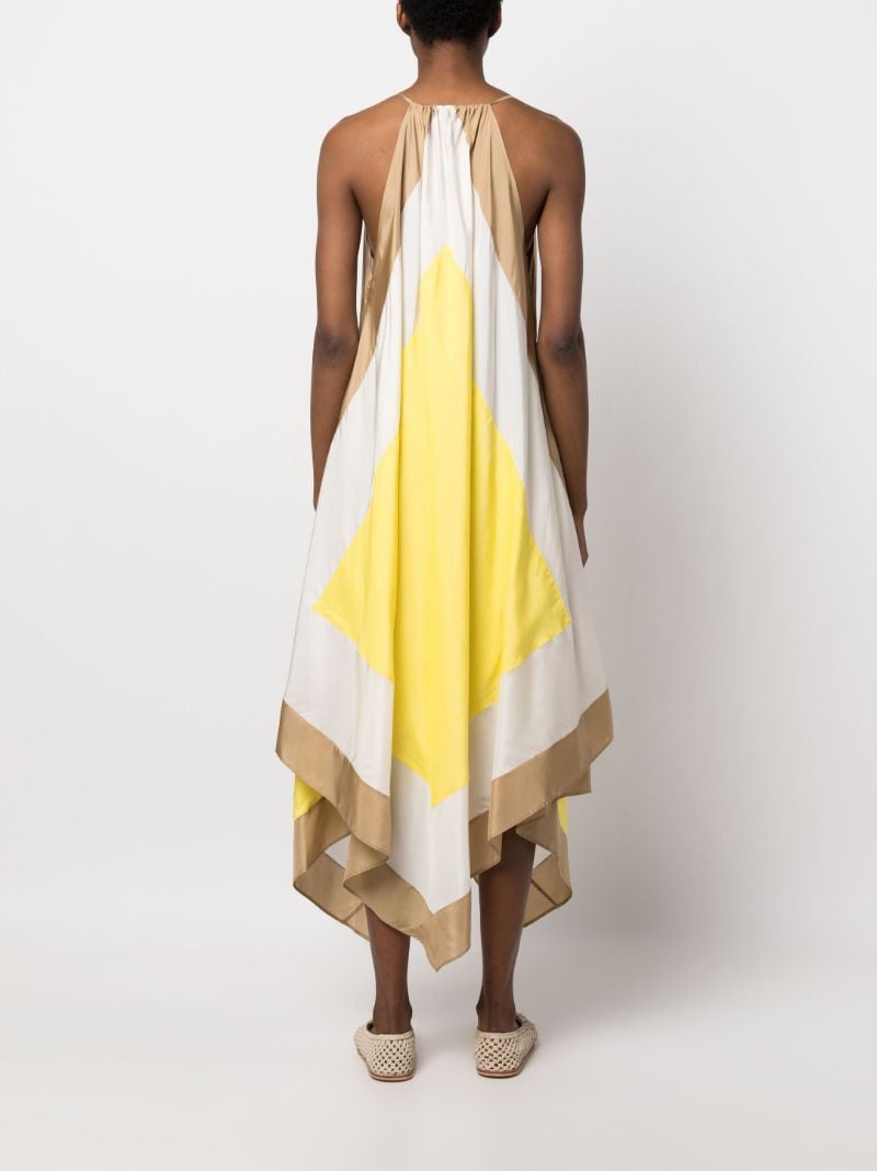 Neutral Asymmetric Silk Dress