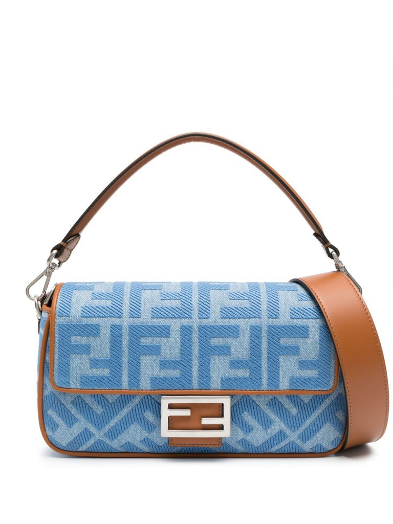 Blue Baguette Denim Shoulder Bag