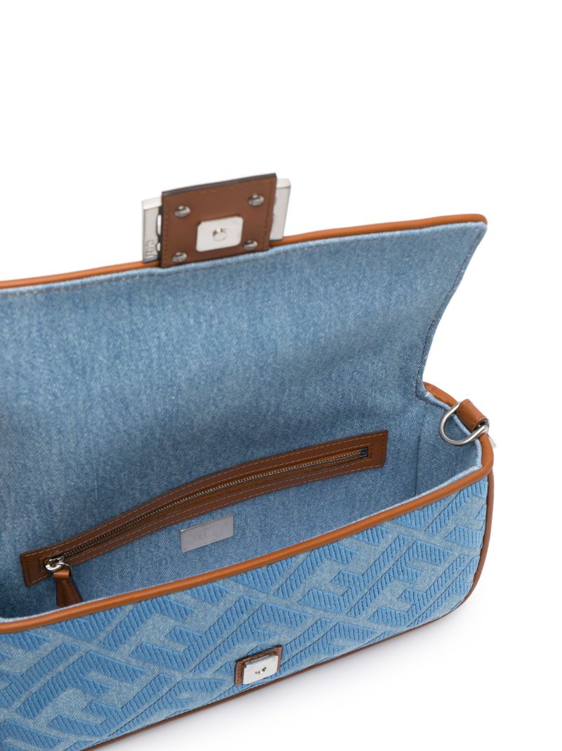 Blue Baguette Denim Shoulder Bag