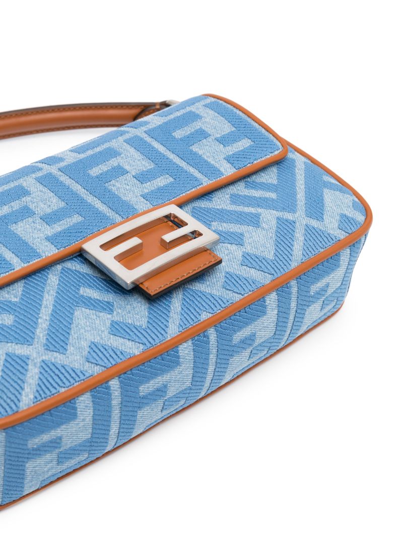 Blue Baguette Denim Shoulder Bag