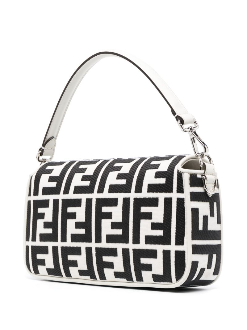 White Ff Baguette Shoulder Bag