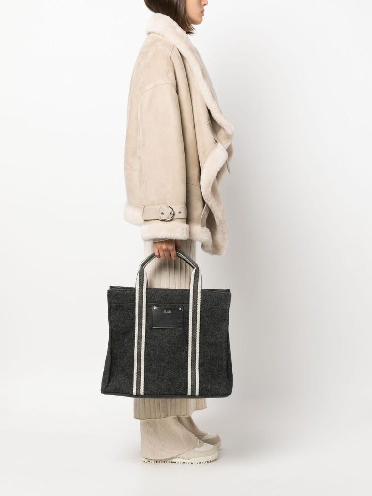 Grey Puebla Small Wool Tote Bag