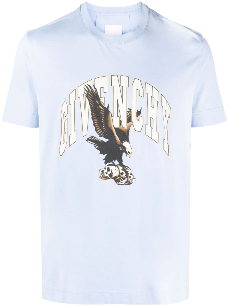 Blue Eagle-print Cotton T-shirt