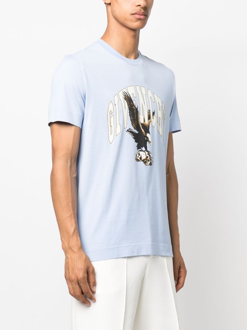 Blue Eagle-print Cotton T-shirt
