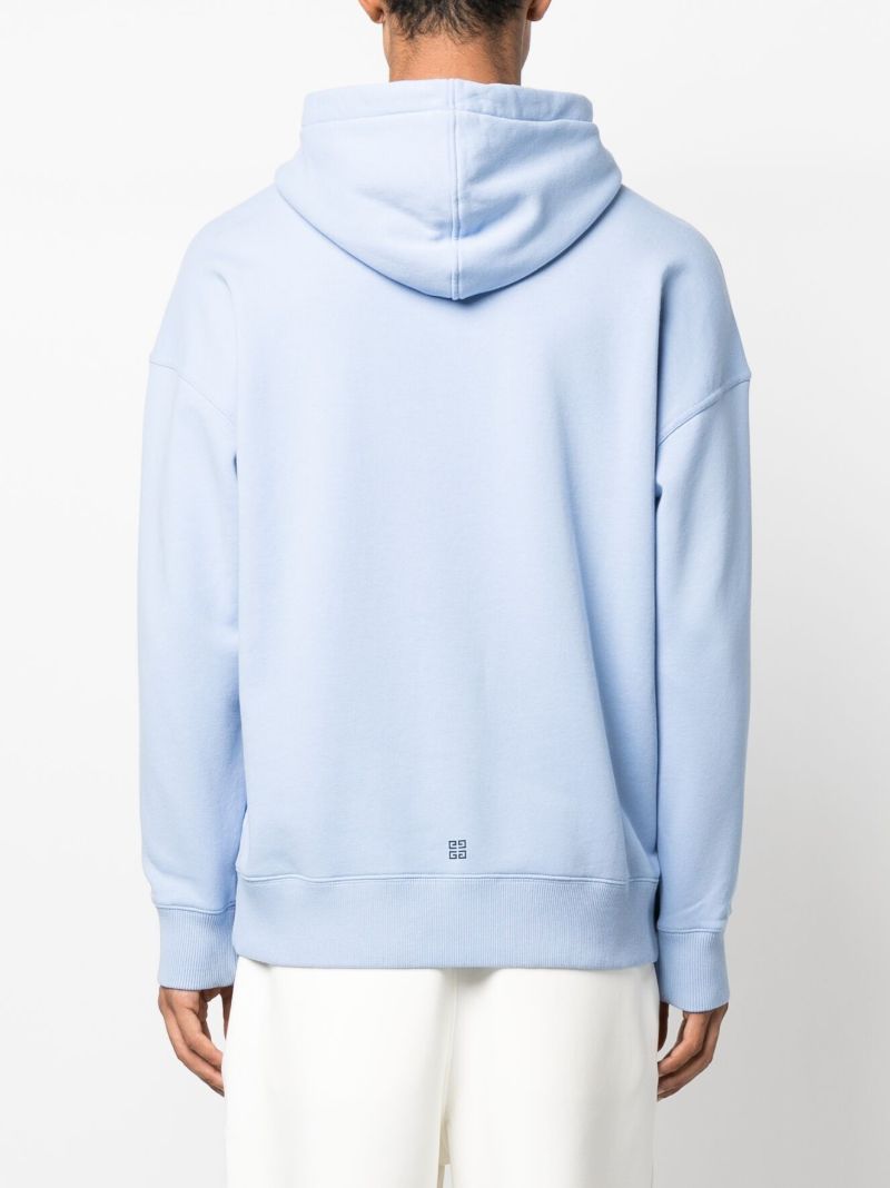 Blue Eagle-print Cotton Hoodie