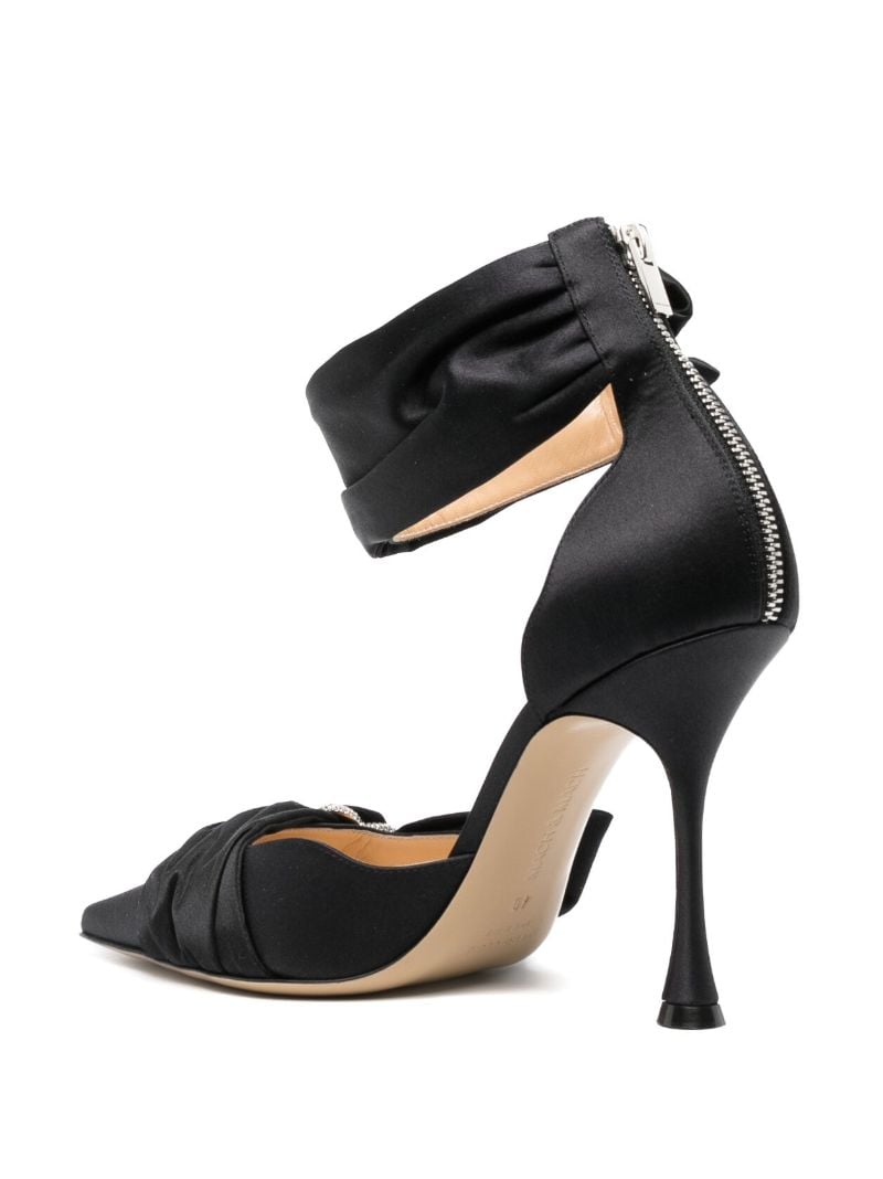 Black Crystal Heart 100 Satin Pumps