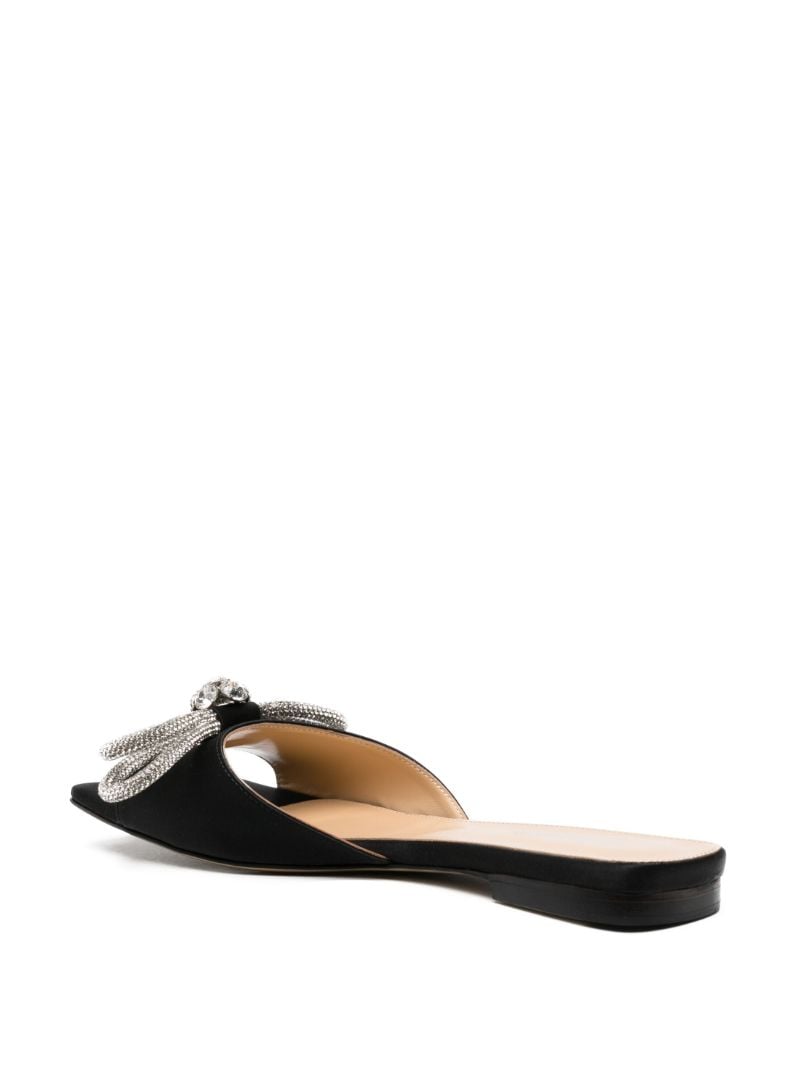 Black Double Bow Satin Sandals