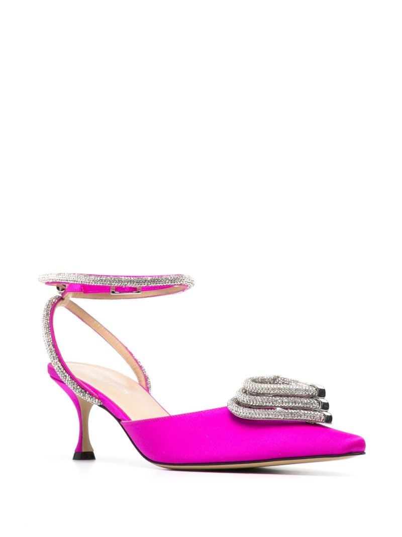 Pink Triple Heart 65 Pointed Toe Pumps