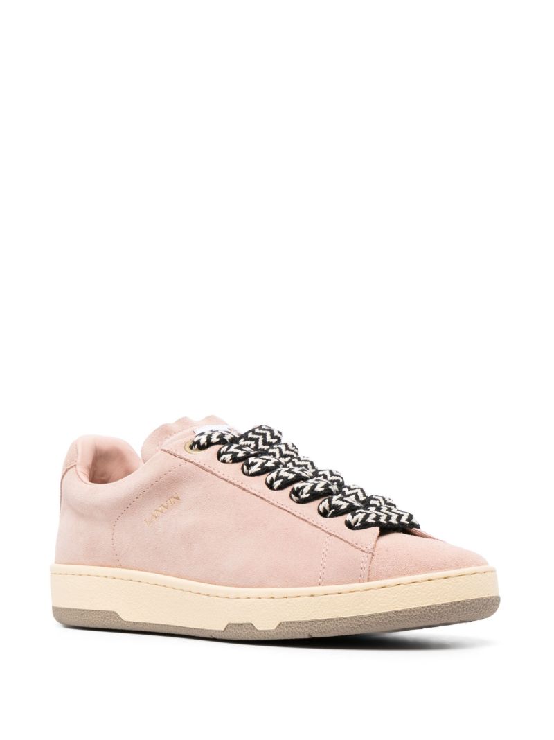 Pink Lite Curb Suede Sneakers