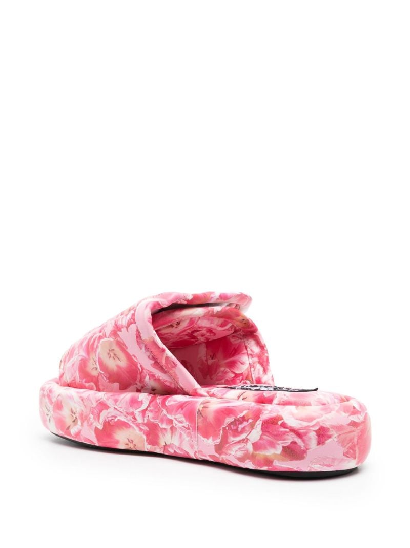 Pink Floral Print Flat Slides