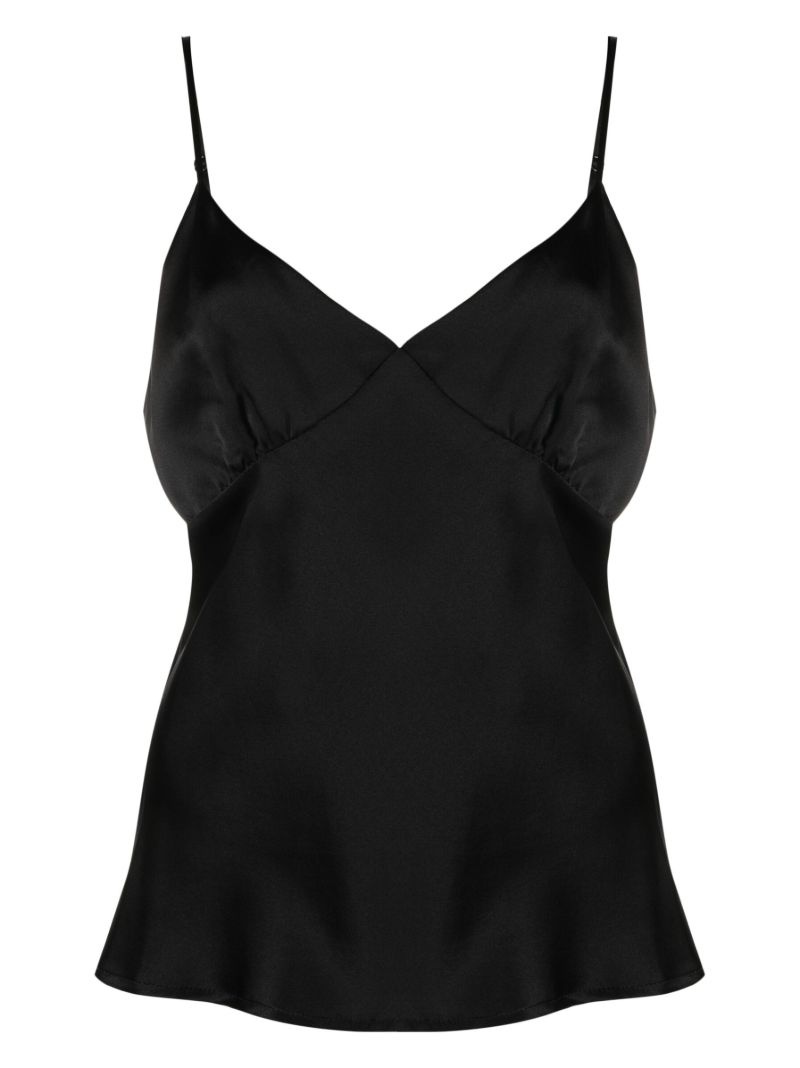 Black Silk Cami Pajama Top
