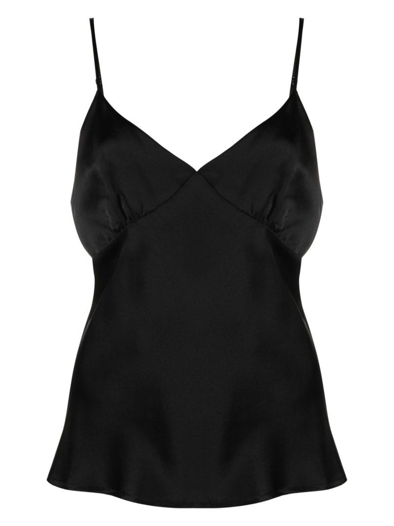 Black Silk Cami Pajama Top