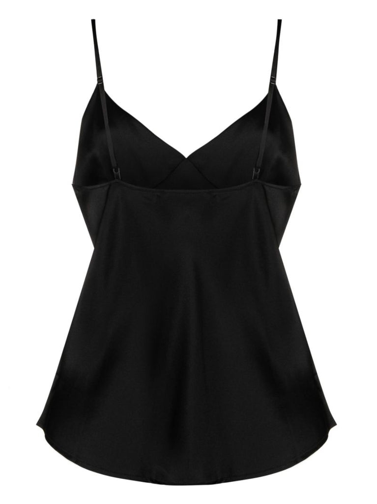 Black Silk Cami Pajama Top