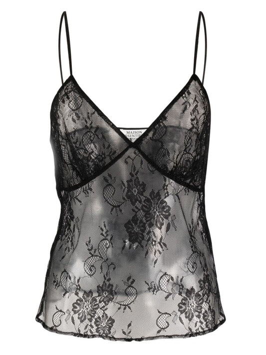 Black Lace Cami Pajama Top