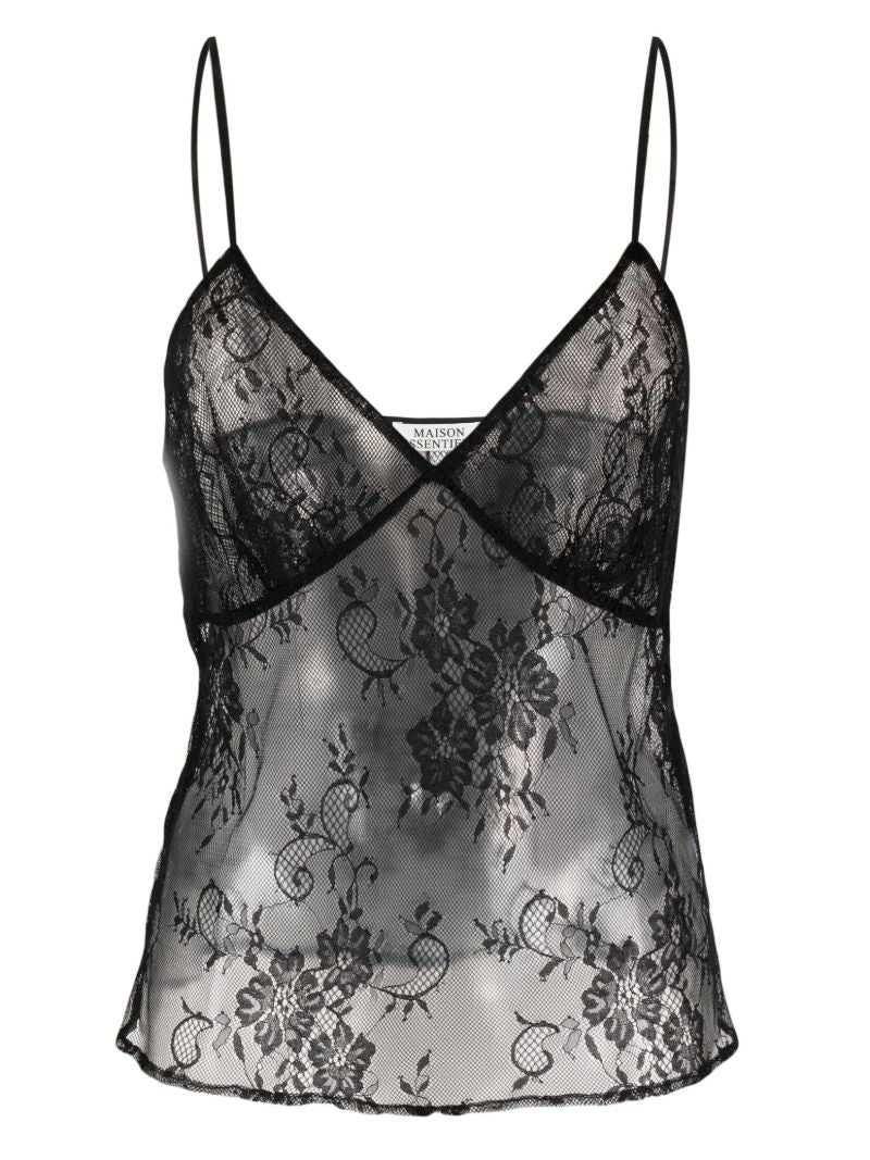 Black Lace Cami Pajama Top
