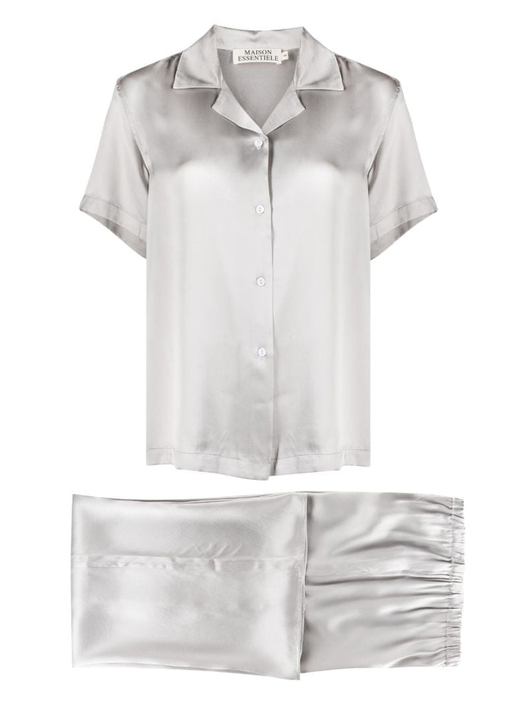 Grey Core Silk Pajama Set