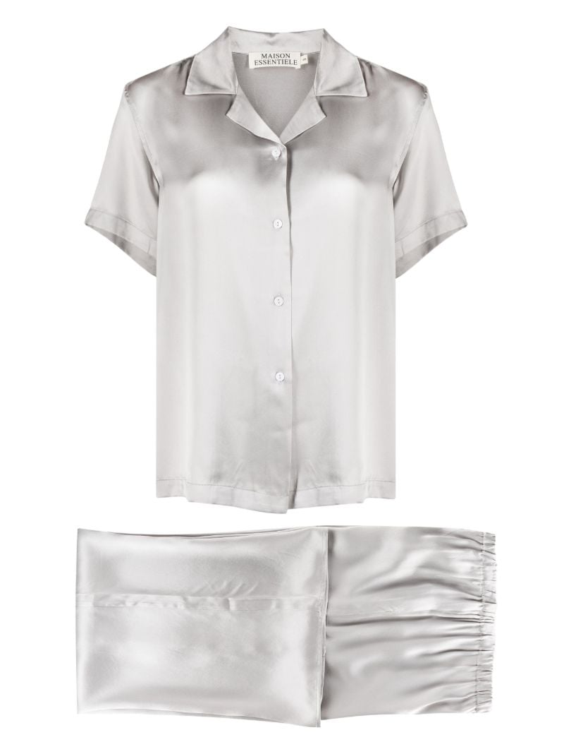 Grey Core Silk Pajama Set