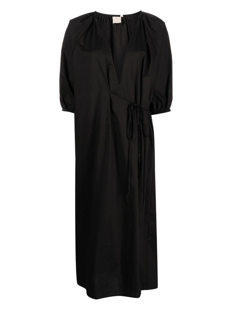 Black Wrap Organic Cotton Dress