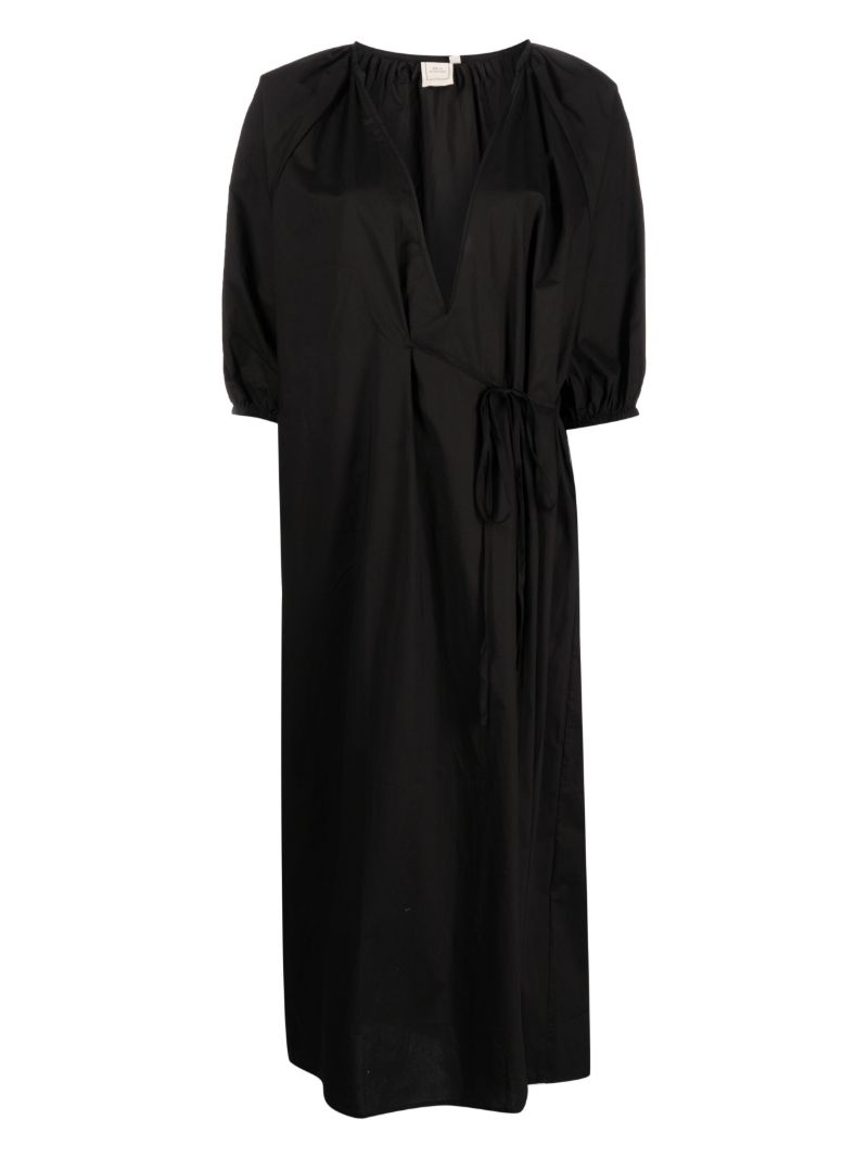 Black Wrap Organic Cotton Dress
