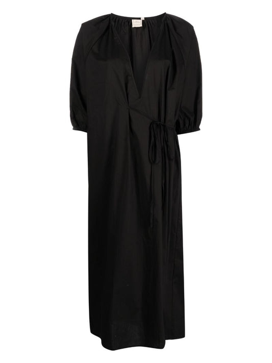 Black Wrap Organic Cotton Dress