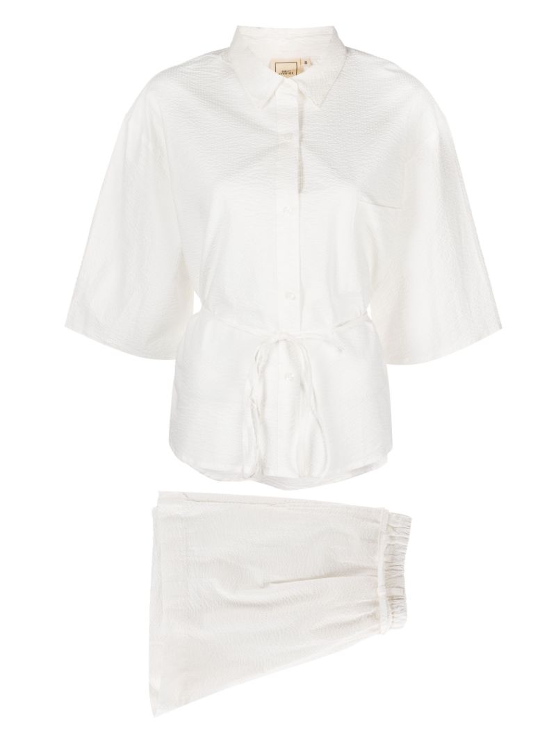 White Organic Cotton Seersucker Pyjamas