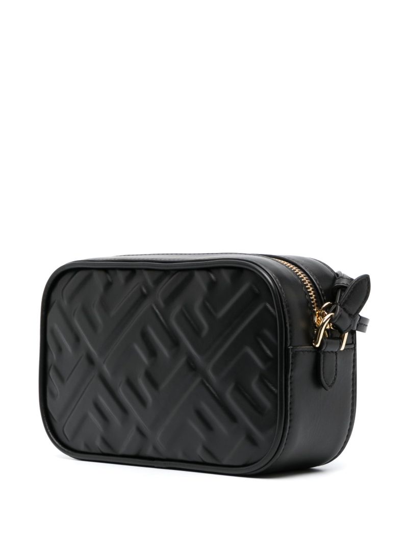 Black Embossed Leather Camera Bag