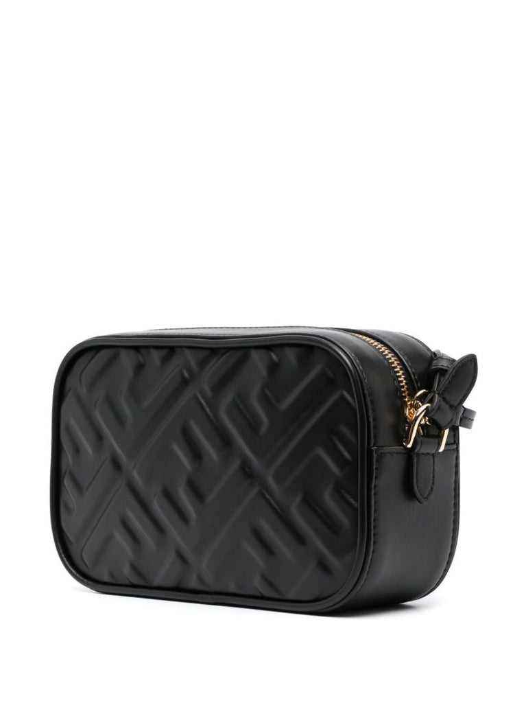 Black Embossed Leather Camera Bag
