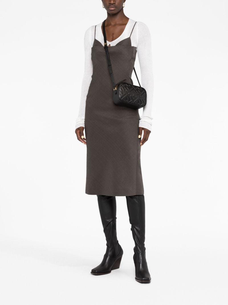 Black Embossed Leather Camera Bag
