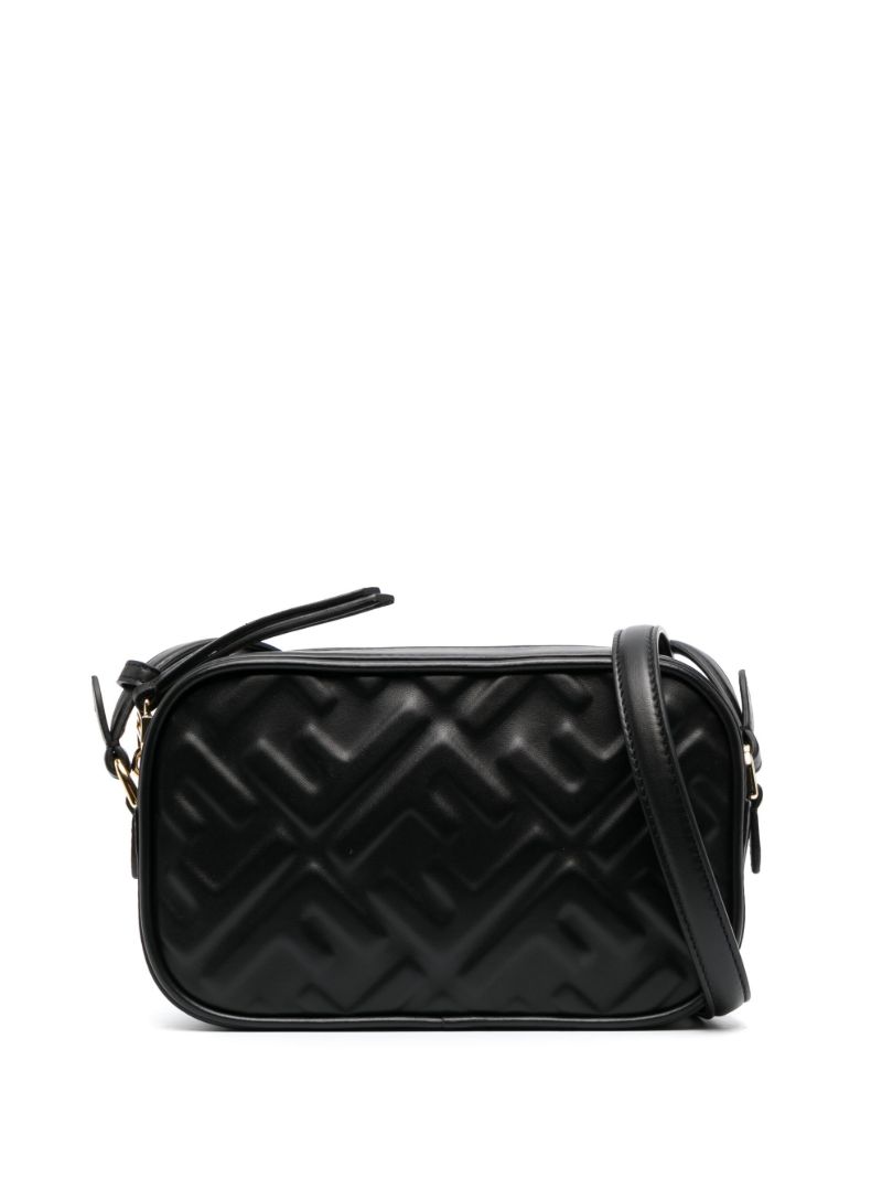 Black Embossed Leather Camera Bag