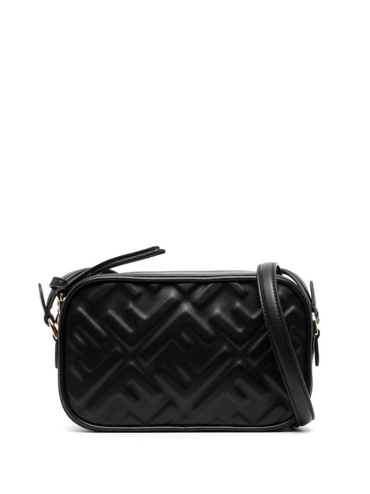 Black Embossed Leather Camera Bag
