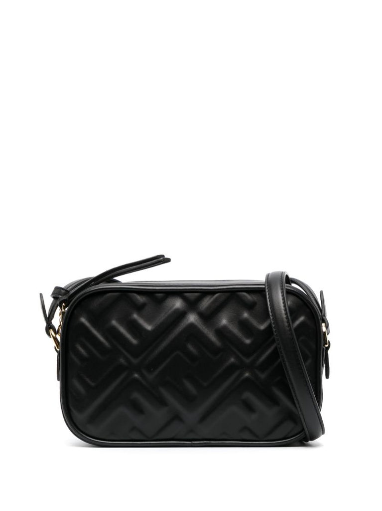 Black Embossed Leather Camera Bag