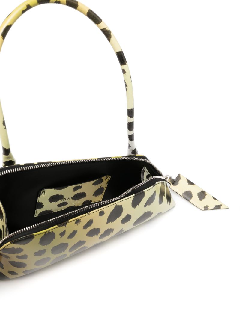 Yellow Sunrise Cheetah-print Leather Shoulder Bag
