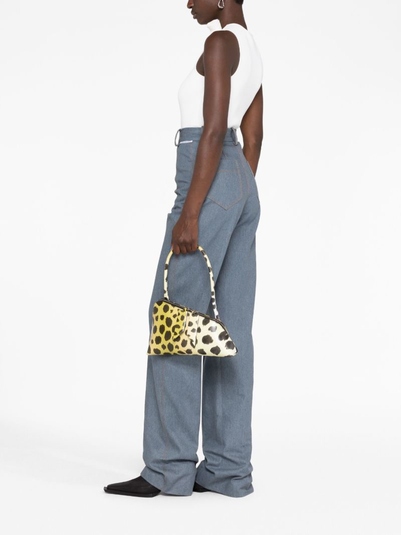 Yellow Sunrise Cheetah-print Leather Shoulder Bag