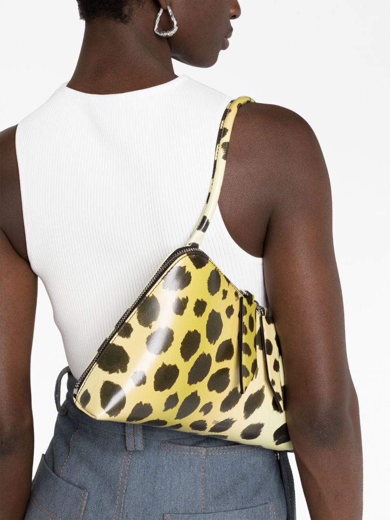 Yellow Sunrise Cheetah-print Leather Shoulder Bag