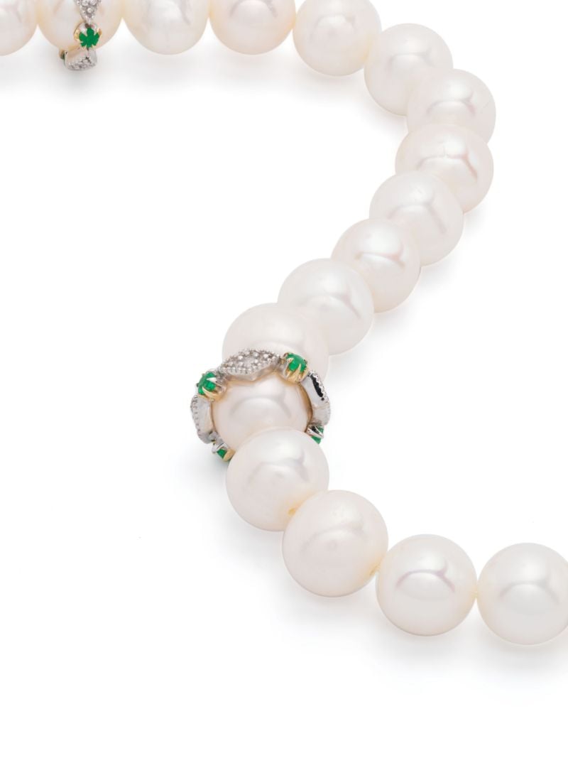 9k Yellow Gold Chelsea NÃ_x0082_Â°2 Pearl and Diamond Necklace