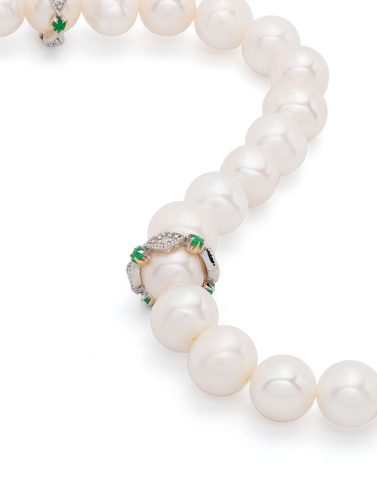 9k Yellow Gold Chelsea NÃ_x0082_Â°2 Pearl and Diamond Necklace
