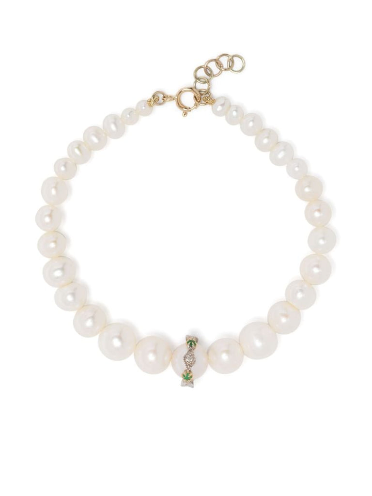 9k Yellow Gold Chelsea NÃ_x0082_Â°2 Pearl and Diamond Bracelet