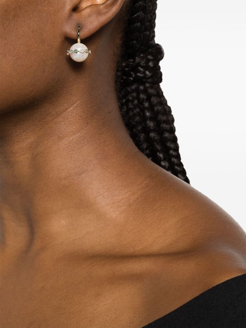 9k Yellow Gold Chelsea NÃ_x0082_Â°4 Pearl and Diamond Earring