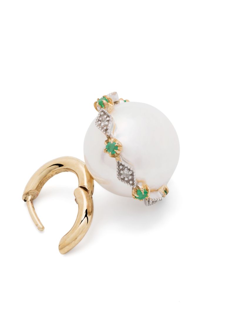 9k Yellow Gold Chelsea NÃ_x0082_Â°4 Pearl and Diamond Earring